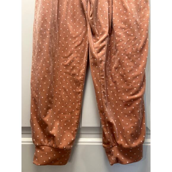 Three Dots Women’s High Waisted Velvet Polka Dots Soft Lounge Pants Size XL Pink - Picture 4 of 6